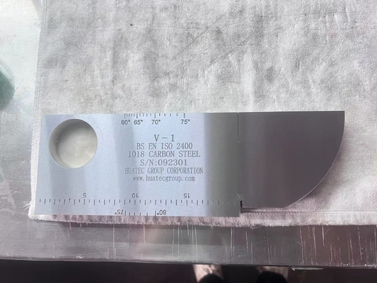 Δοκιμή ολλανδικού τεμαχίου βαθμονόμησης από χάλυβα άνθρακα IIW V1