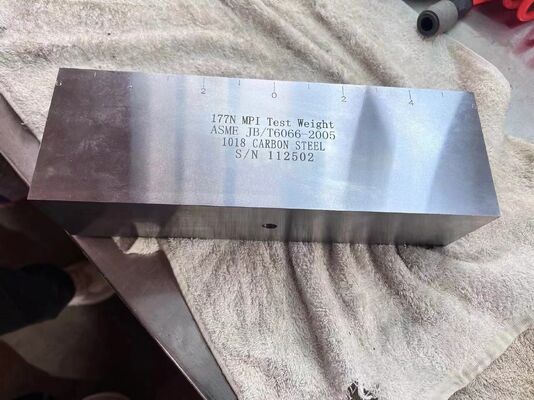 177N MPI Δοκιμαστικό βάρος 1018 Ατσάλι άνθρακα Μαγνητικό τεμαχίο βαθμονόμησης επιθεώρησης σωματιδίων συμμορφώνεται με την ASME JB/T6066-2005 DC Μαγνητικό ζυγό Δοκιμαστικό δείγμα δύναμης ανύψωσης